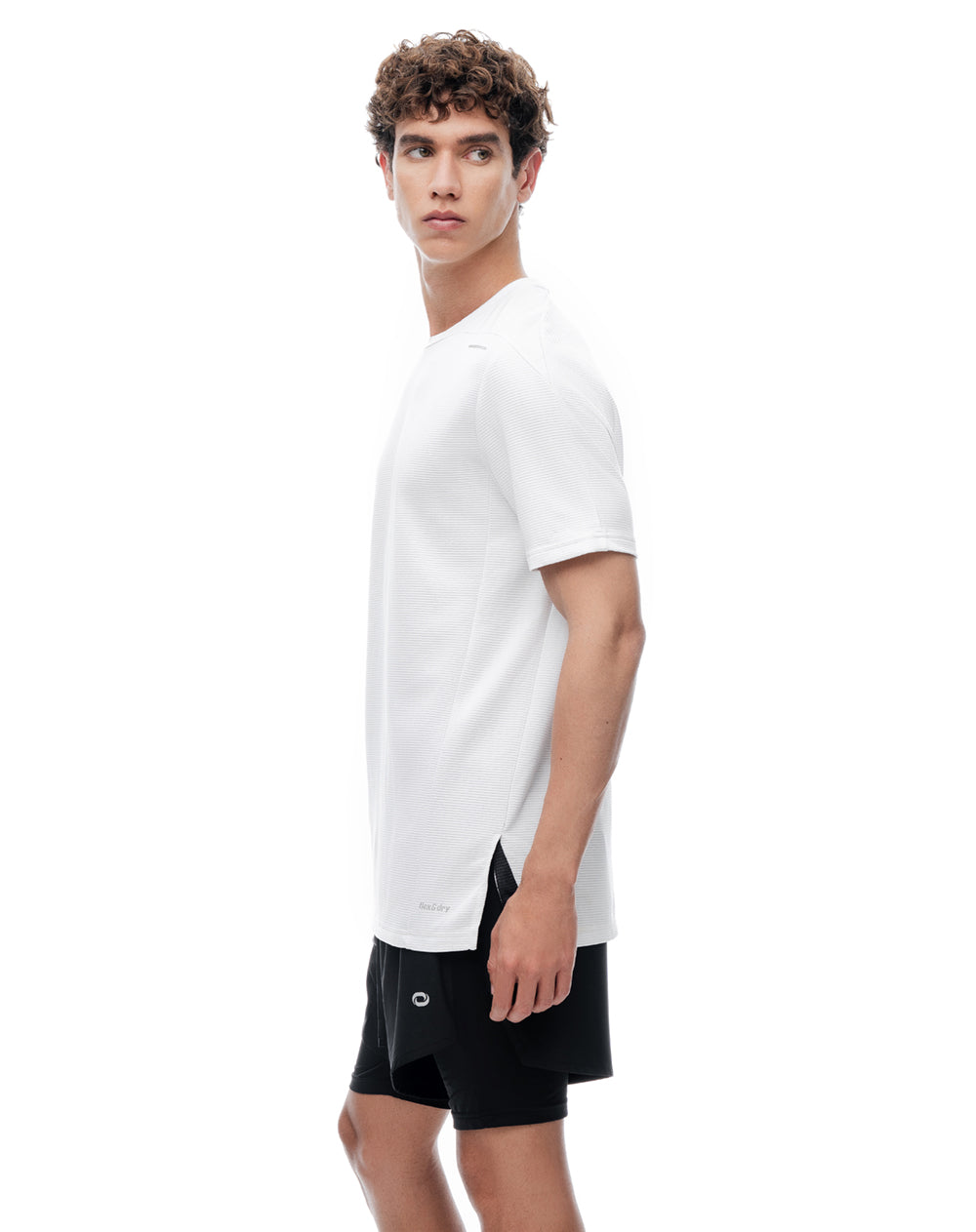 Pantaloneta deportiva malla interna negra hombre
