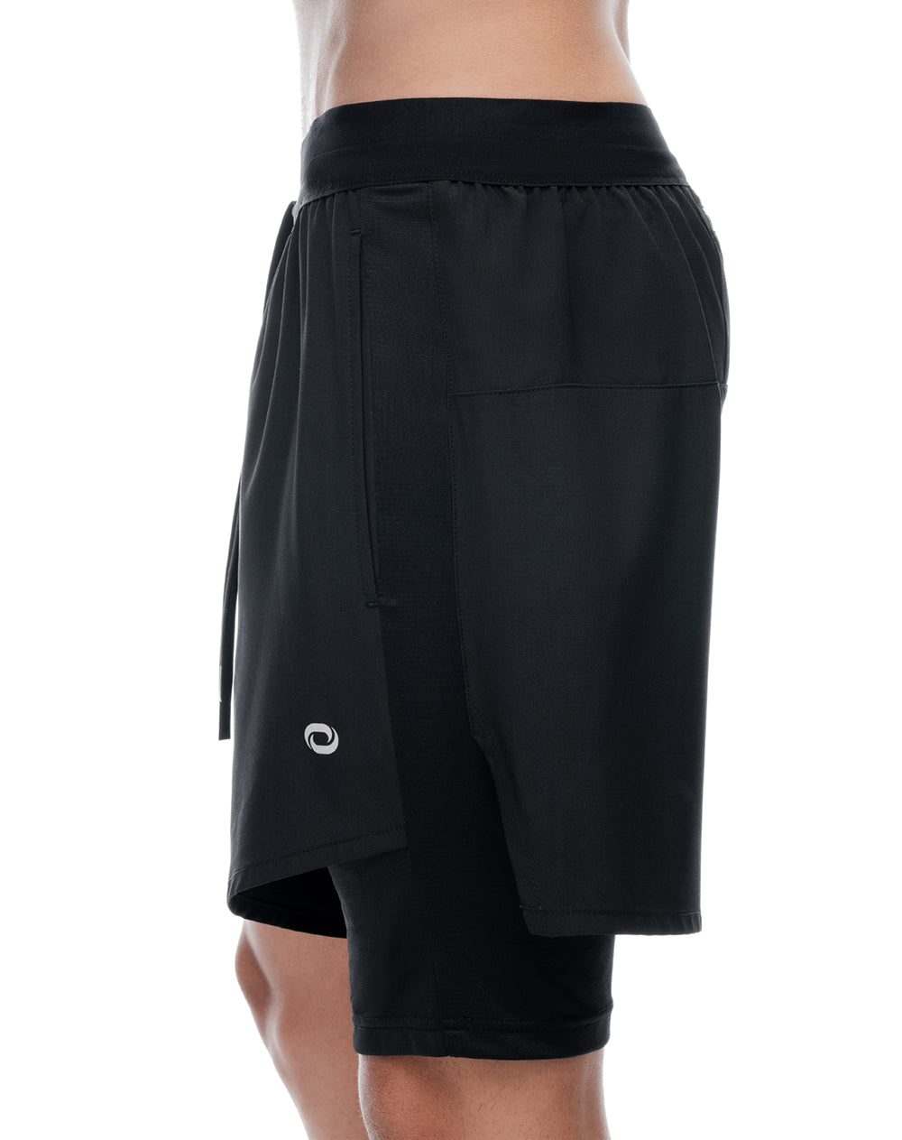 Pantaloneta deportiva malla interna negra hombre
