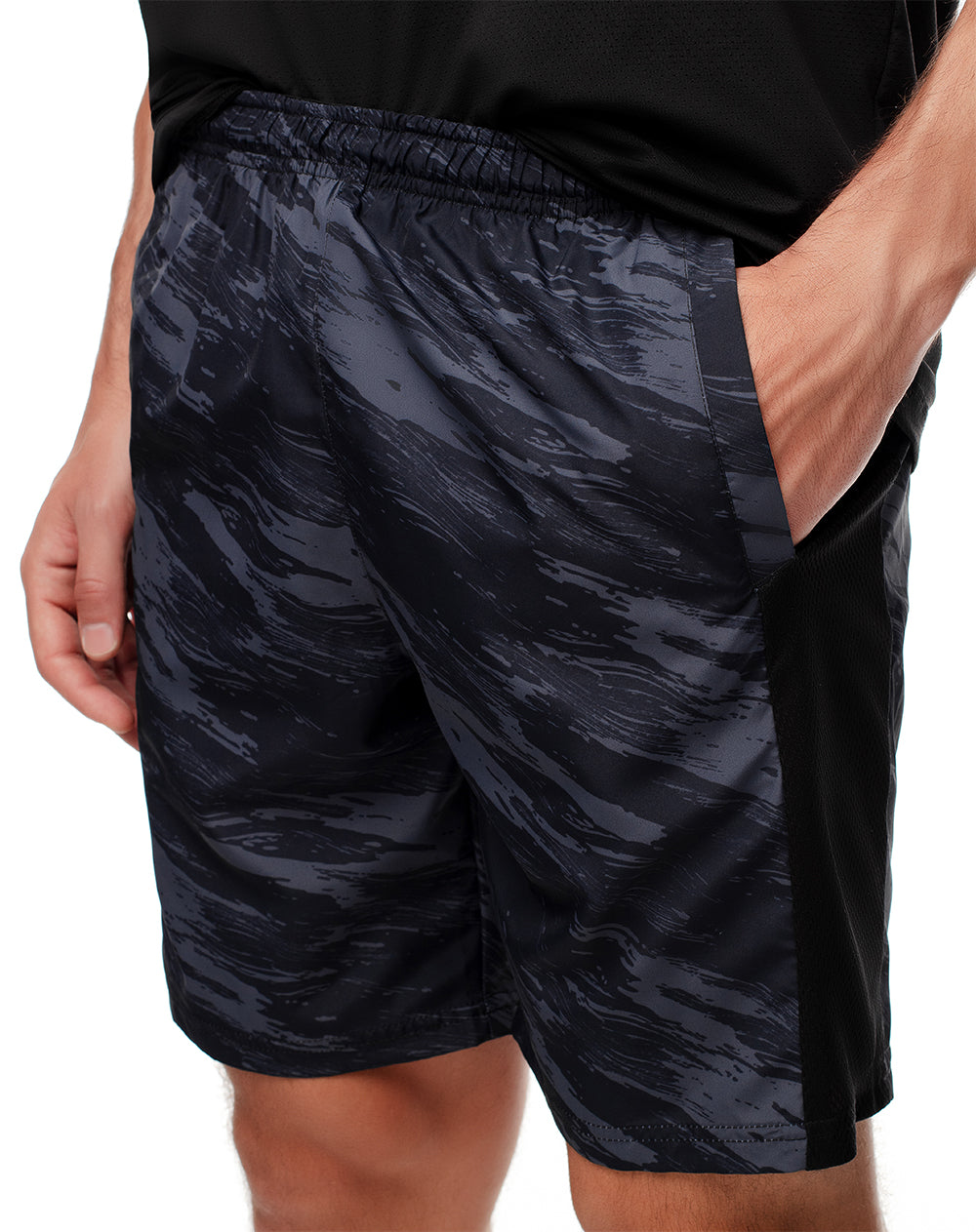 Pantaloneta deportiva secado rápido negra para hombre