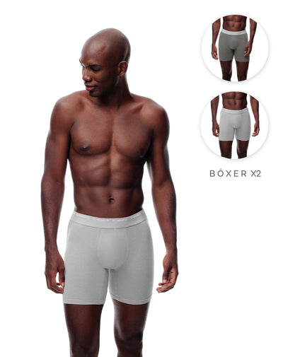 Bóxer medio jersey algodón x2unds surtido