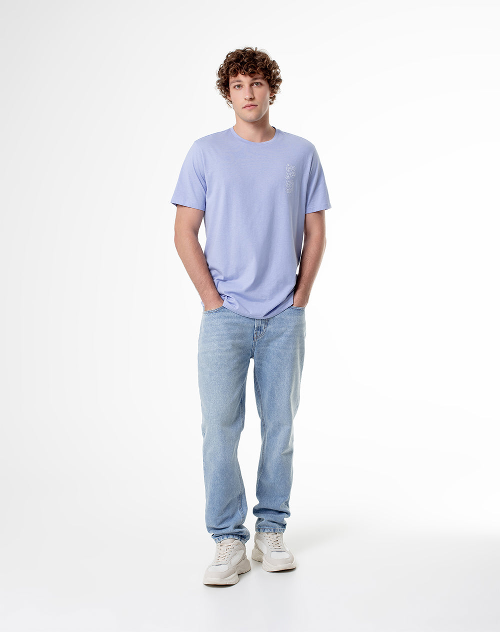 Camiseta oversized fit manga corta azul