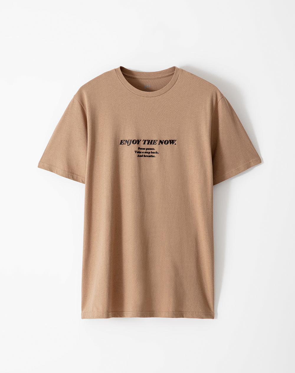 Camiseta oversized fit manga corta habano