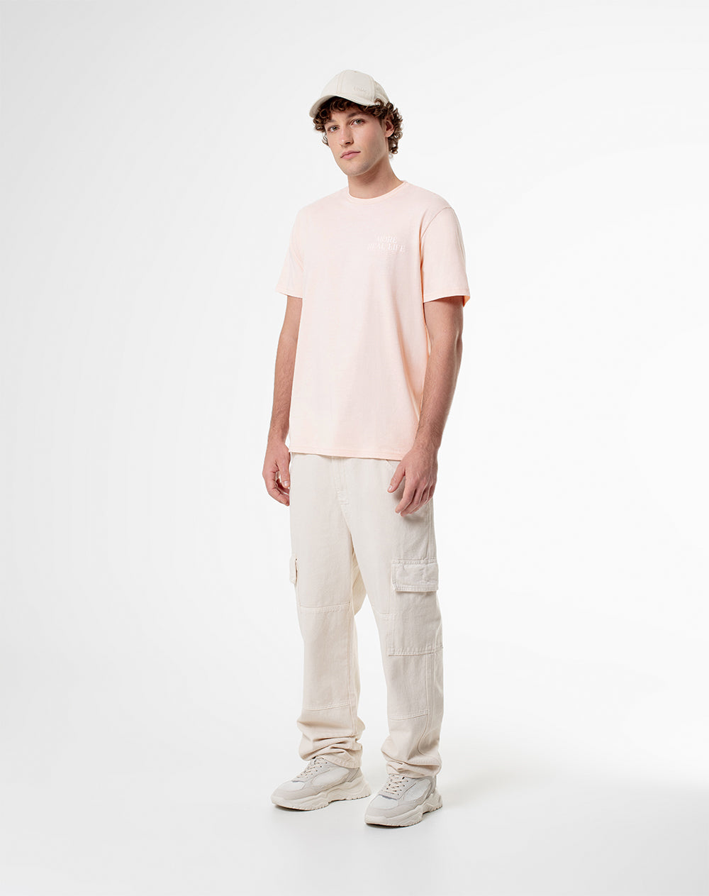Camiseta oversized fit manga corta rosada