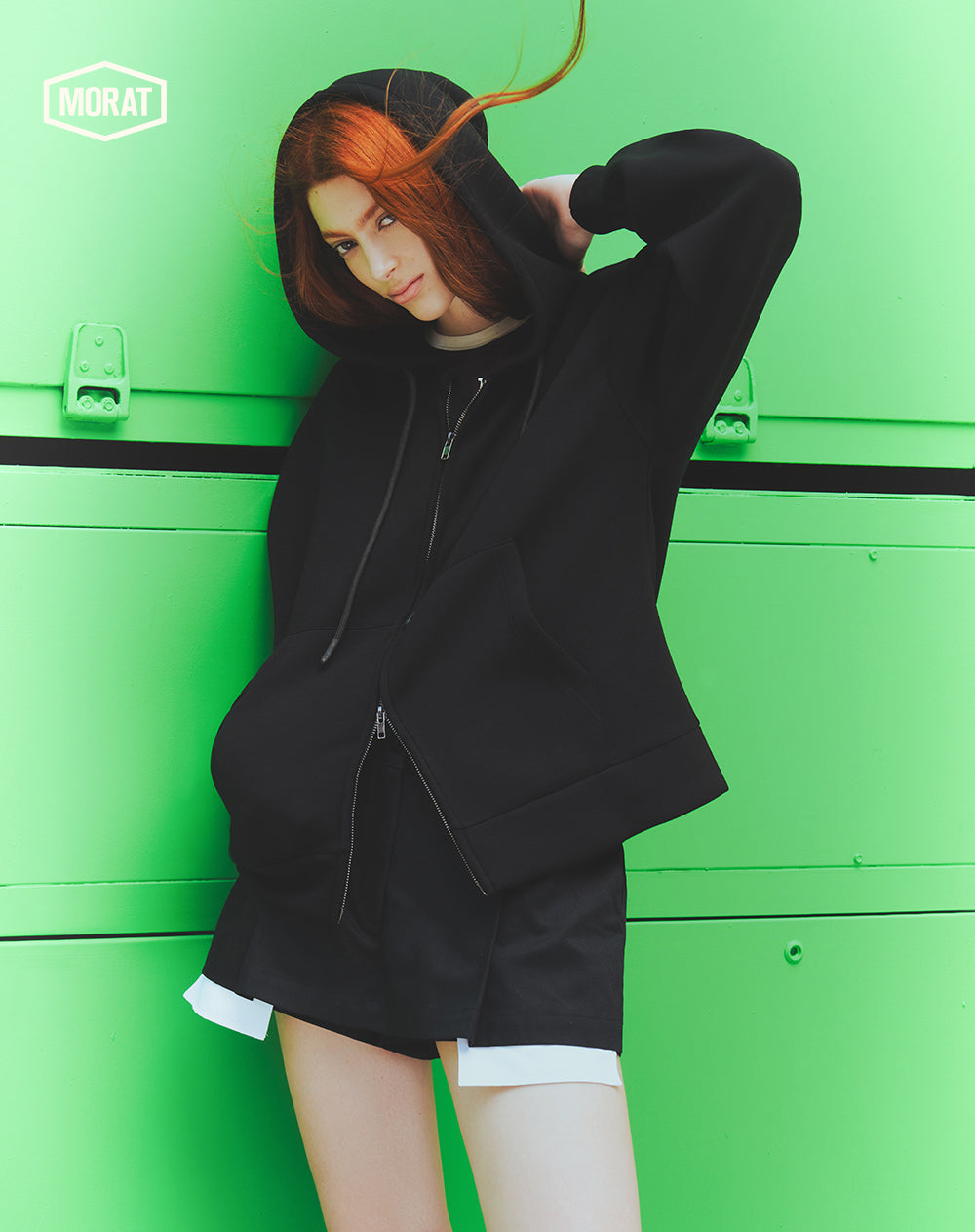 Buzo tipo hoodie negro unisex GEF | MORAT