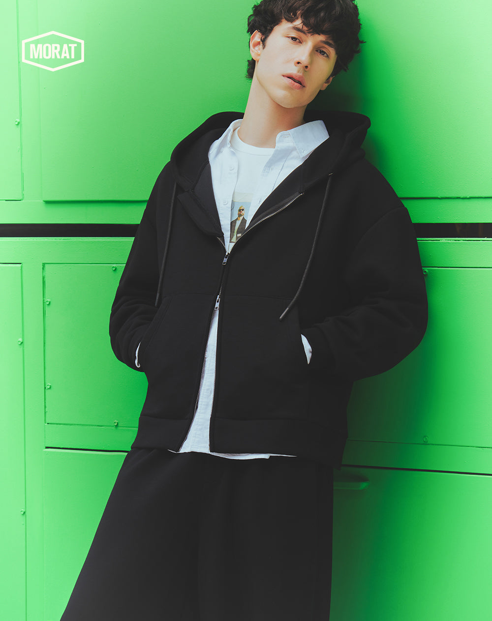 Buzo tipo hoodie negro unisex GEF | MORAT