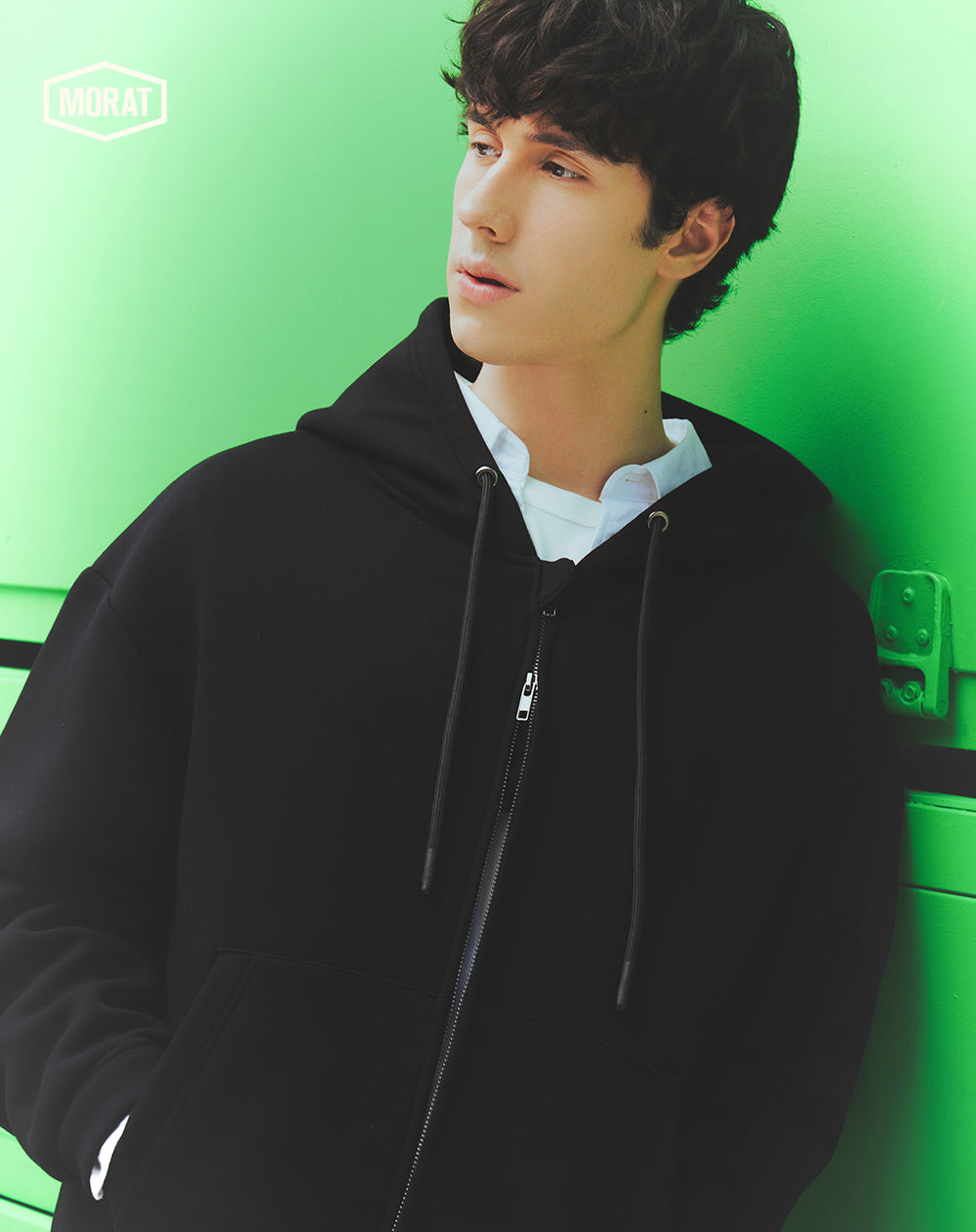 Buzo tipo hoodie negro unisex GEF | MORAT