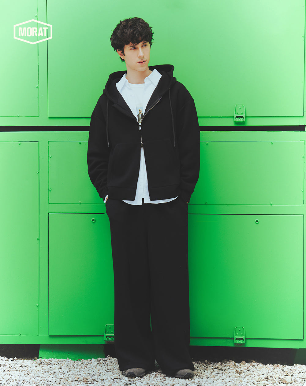 Buzo tipo hoodie negro unisex GEF | MORAT