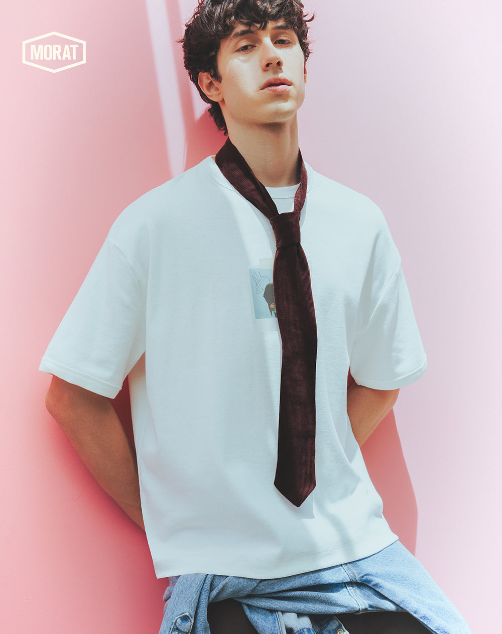 Corbata corduroy café unisex GEF | MORAT