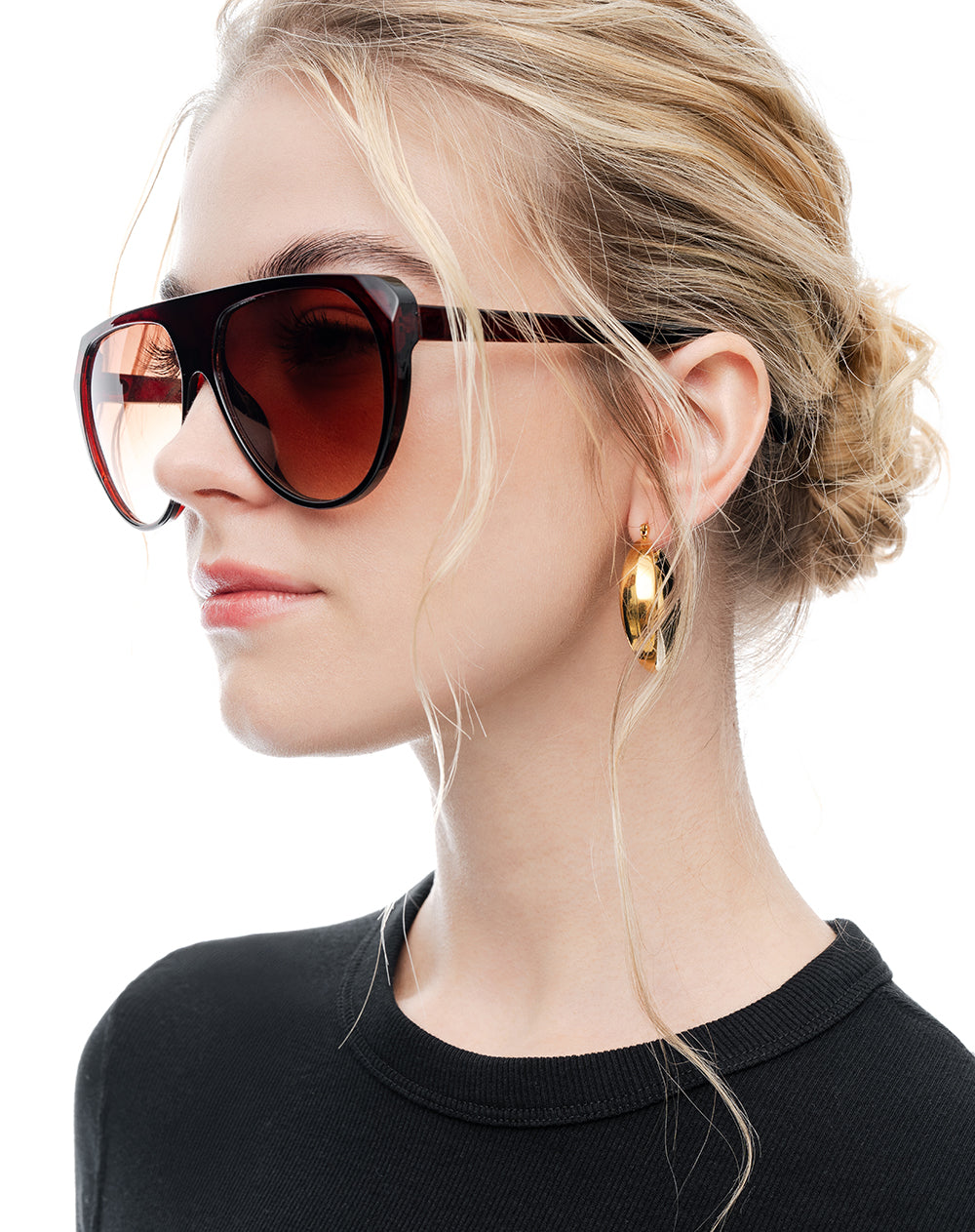 Aretes argolla dorados mujer