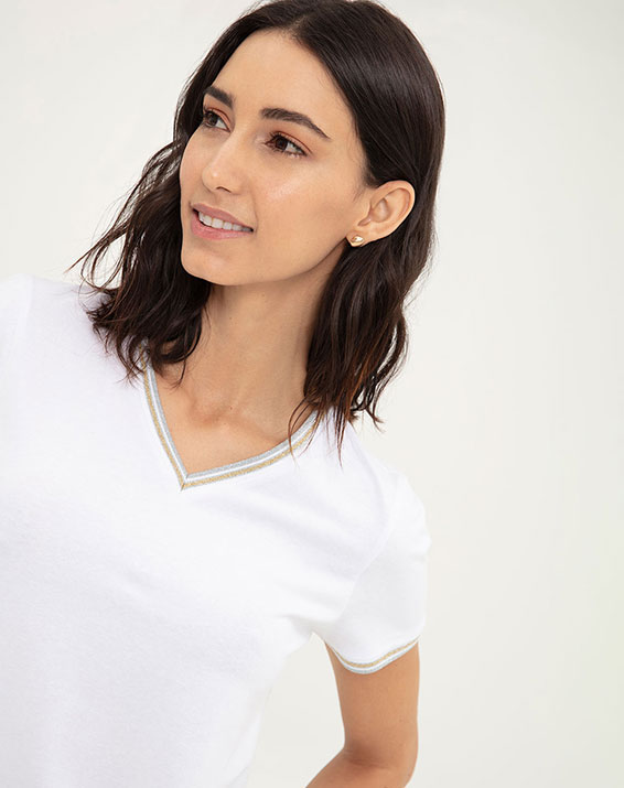 acoplador Latón motivo Camiseta New Licia Blanca Comprar Online | Gef® Colombia