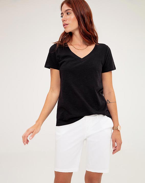 Camiseta Básica Negra Para Mujer - Compra Online Camiseta Básica